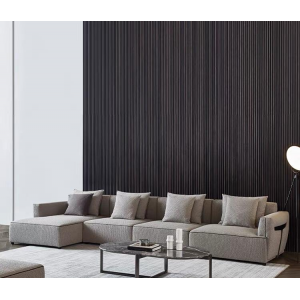 Italian Minimalist Style Genuine Leather/Fabric Corner Sectional Sofa Couch Modern L-shaped Living R