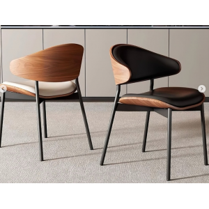 Nordic Luxury Dining Chair Set | Modern Black Wood & Leather Chairs for Home & Restaurant | 