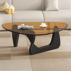 Coffee table creative glass living room solid wood triangular shaped wooden small apartment irregula