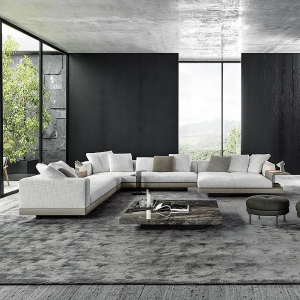 Hot selling modern living room linen fabric L shape sofas set furniture living room italian luxury s