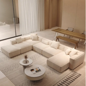 Leisure Velvet Fabric Sofa Sectional Sofa Double-sided Sofa Modern Large Family 1, 2, 3 Customized F