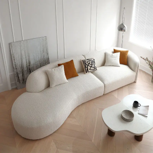 CEO Furniture soft round modern couch simple sofa minimalist special shaped cashmere white sofa desi