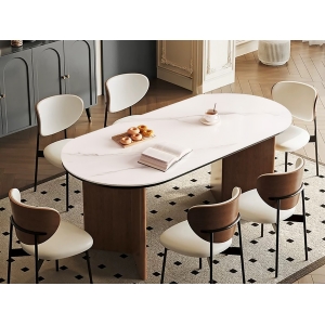 CEO Furniture Factory Nordic Solid Wood Rock Plate Dining Table Modern Simple Home Ash Wind Rectangu