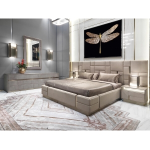 CEO Factory Furniture High-end Modern Luxury Soft Bed Frame Bedroom Set Genuine Double Leather King 