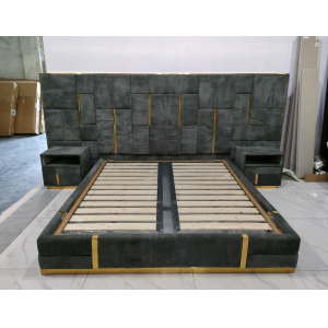CEO Furniture Factory Turkey Simple Grey Sleeping Bed Leather Furniture Wooden Frame King Size Singl