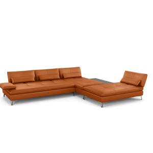 CEO Furniture Factory L Shape Black Leather Sectional Sofa Corner Sofa with Cushions and Adjustable 