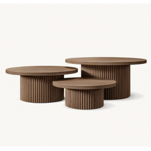 CEO Furniture Factory High-grade Solid Wood Indoor Furniture Nesting Coffee Table Side Table Round