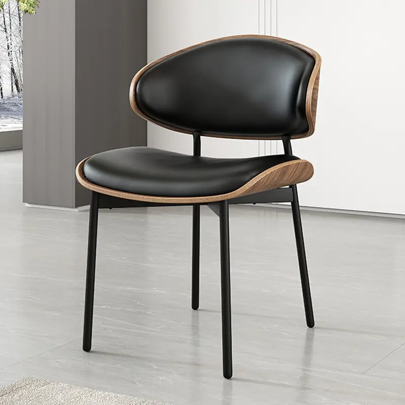 Multilayer track new carbon steel support dining chair European Style home hotel cafe leather dining chairs