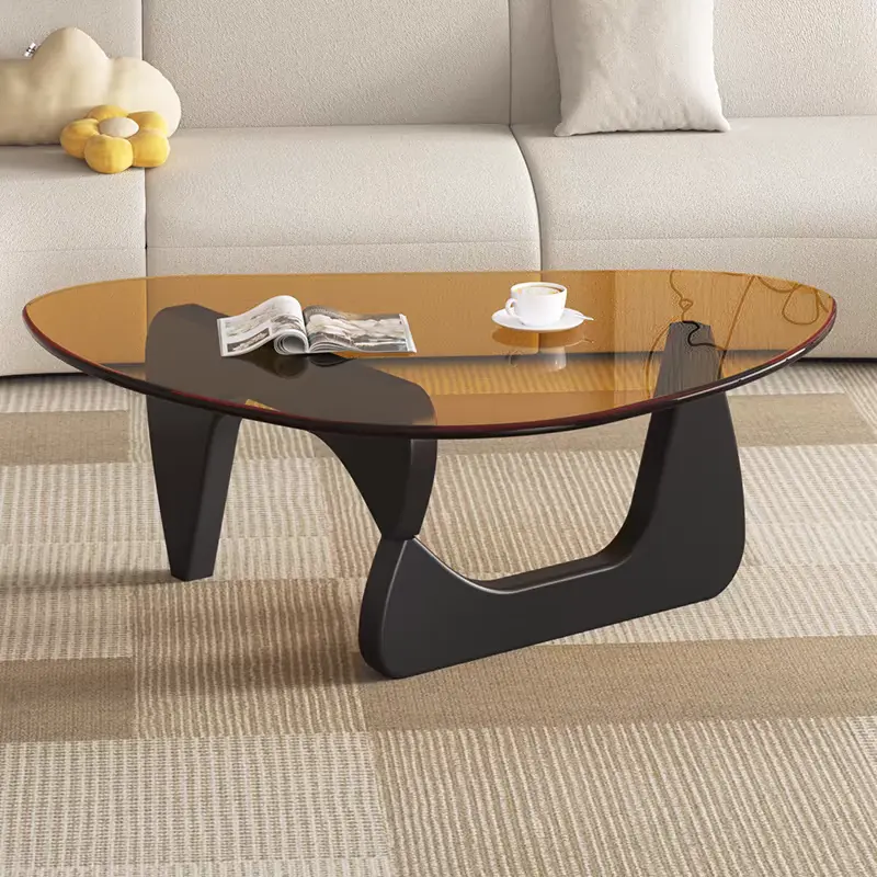 Coffee table creative glass living room solid wood triangular shaped wooden small apartment irregular coffee table