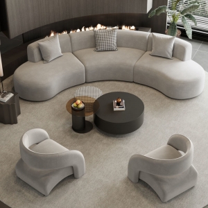 CEO Furniture Factory North Luxury Partial Fabric Units Sofa Set Home Office Entertainment Curve Hot