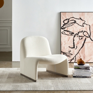 CEO Furniture factory Minimalist Style Customized Furniture Italian Leisure Chair Velvet Fabric Sing